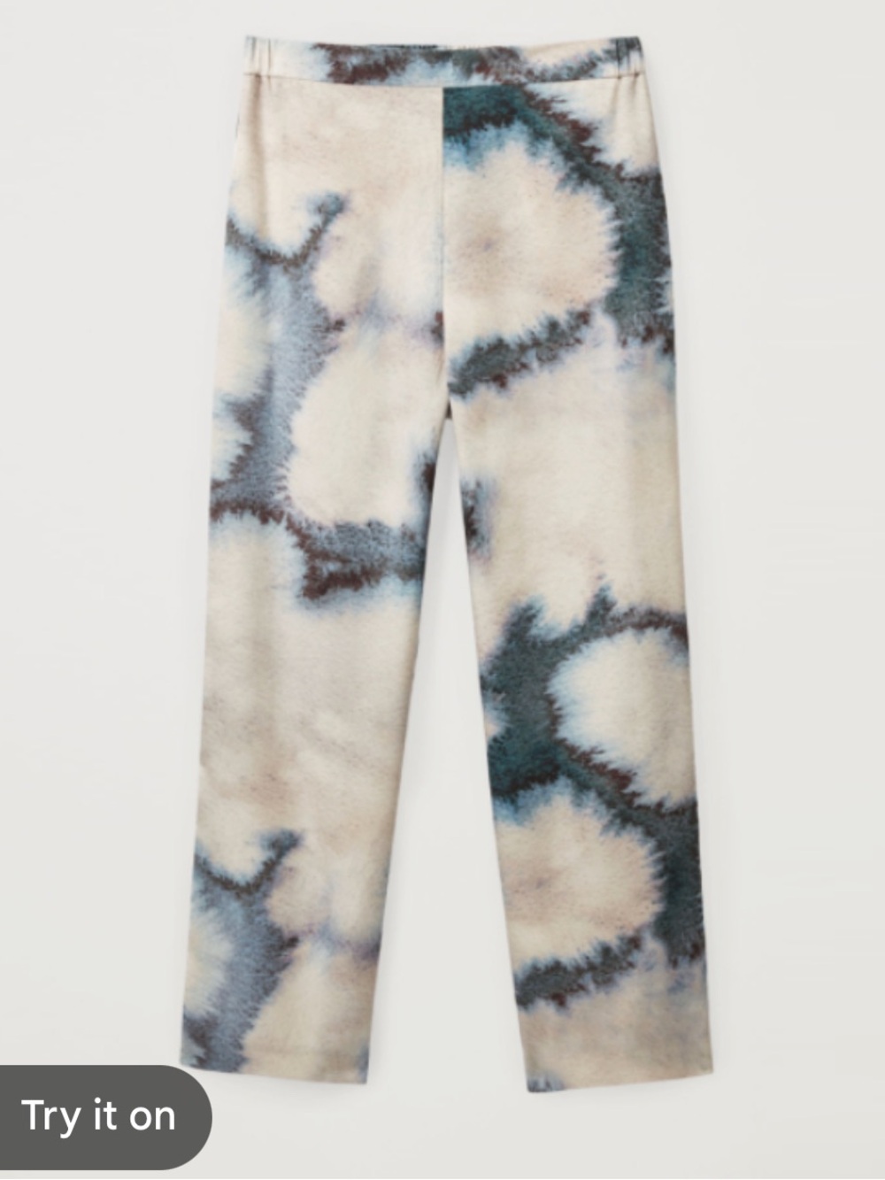 COS Tie Dye Watercolor Patterned Straight Leg Pull On Pants Womens Medium